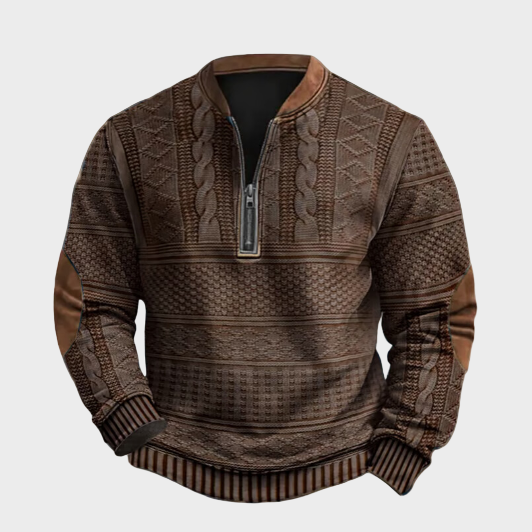 Daniel - Sweter z zamkiem do połowy