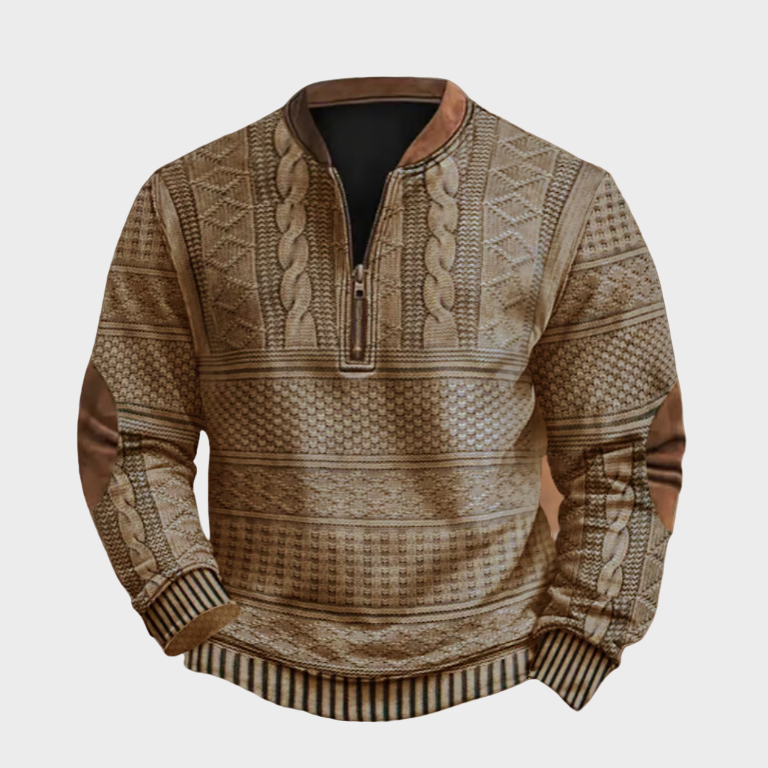 Daniel - Sweter z zamkiem do połowy