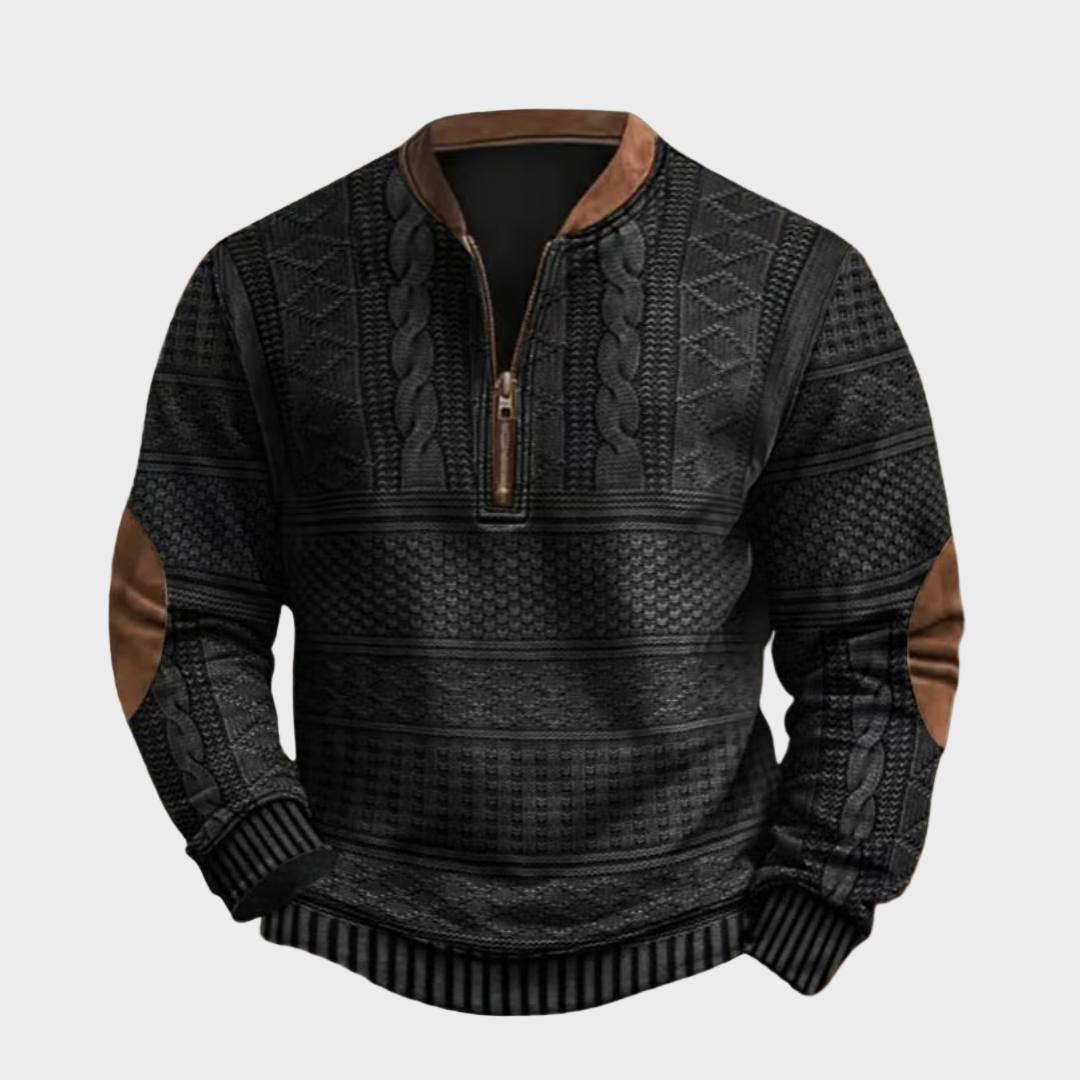 Daniel - Sweter z zamkiem do połowy