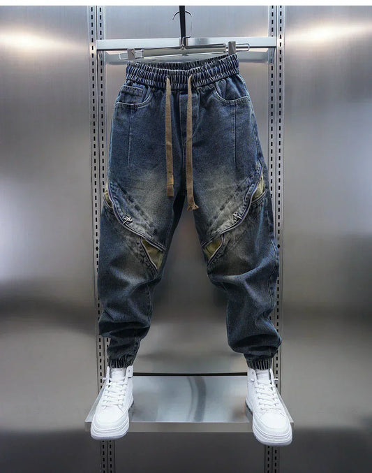 Laurent™ | Spodnie Baggy z Dżinsu z Pasem